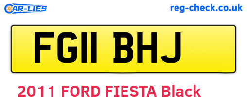 FG11BHJ are the vehicle registration plates.