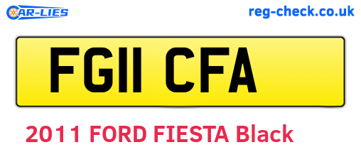 FG11CFA are the vehicle registration plates.