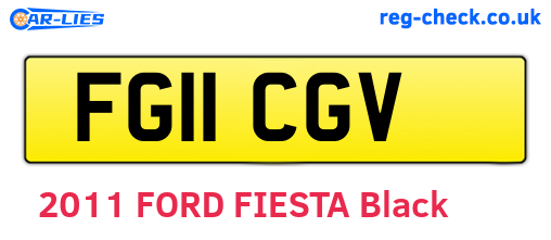 FG11CGV are the vehicle registration plates.