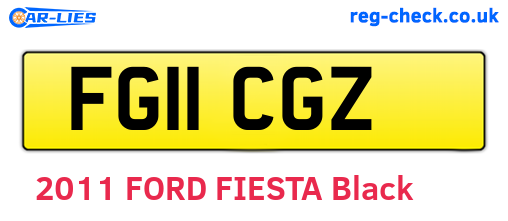 FG11CGZ are the vehicle registration plates.