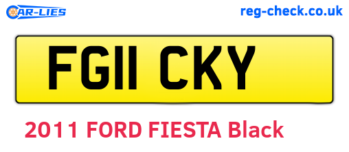 FG11CKY are the vehicle registration plates.