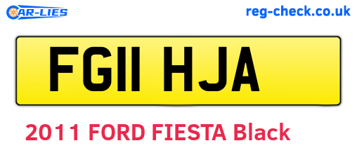 FG11HJA are the vehicle registration plates.