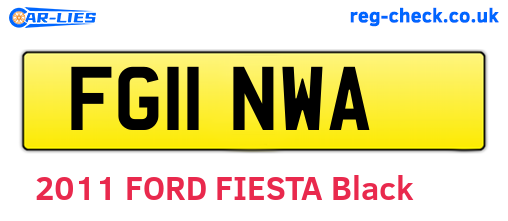 FG11NWA are the vehicle registration plates.