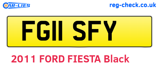 FG11SFY are the vehicle registration plates.