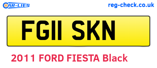 FG11SKN are the vehicle registration plates.