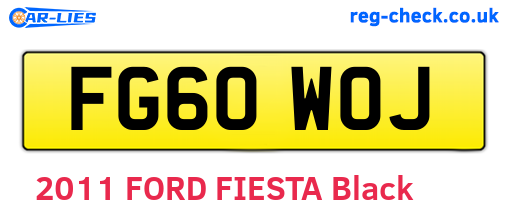 FG60WOJ are the vehicle registration plates.