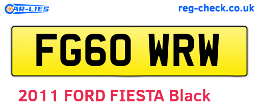 FG60WRW are the vehicle registration plates.