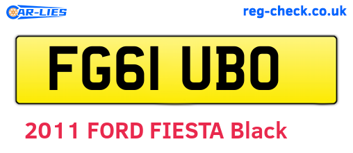 FG61UBO are the vehicle registration plates.