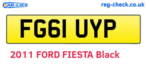 FG61UYP are the vehicle registration plates.