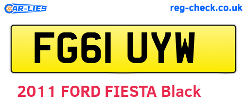 FG61UYW are the vehicle registration plates.