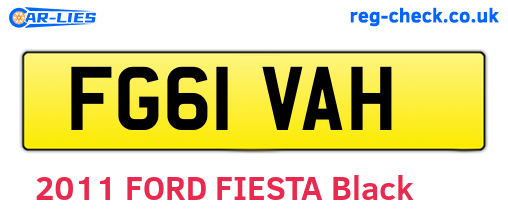 FG61VAH are the vehicle registration plates.