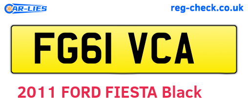 FG61VCA are the vehicle registration plates.