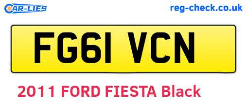FG61VCN are the vehicle registration plates.