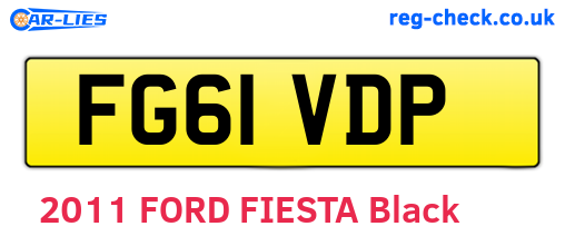 FG61VDP are the vehicle registration plates.