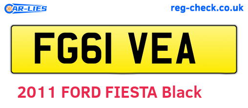 FG61VEA are the vehicle registration plates.