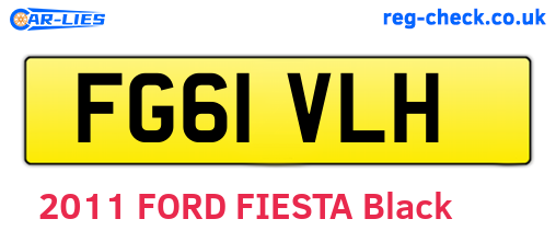 FG61VLH are the vehicle registration plates.