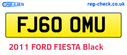 FJ60OMU are the vehicle registration plates.