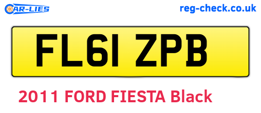 FL61ZPB are the vehicle registration plates.