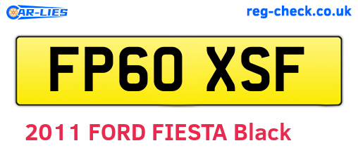 FP60XSF are the vehicle registration plates.