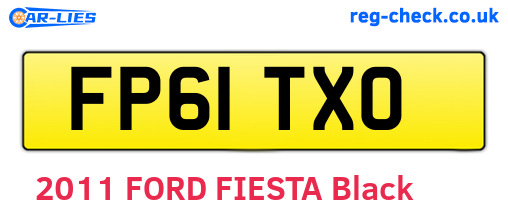 FP61TXO are the vehicle registration plates.