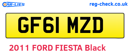 GF61MZD are the vehicle registration plates.