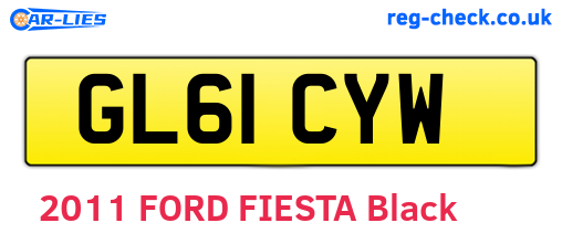 GL61CYW are the vehicle registration plates.