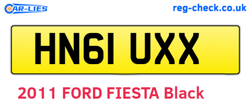 HN61UXX are the vehicle registration plates.