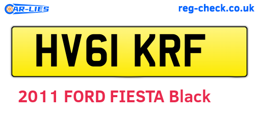 HV61KRF are the vehicle registration plates.