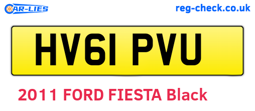 HV61PVU are the vehicle registration plates.
