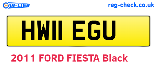 HW11EGU are the vehicle registration plates.