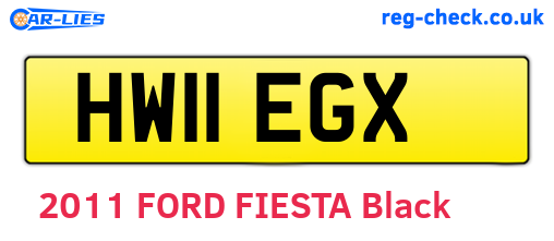 HW11EGX are the vehicle registration plates.