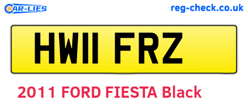 HW11FRZ are the vehicle registration plates.