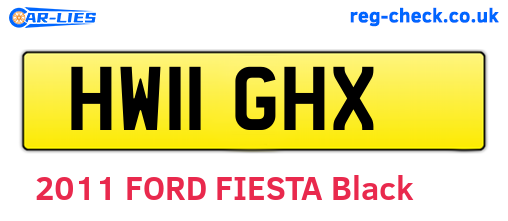 HW11GHX are the vehicle registration plates.