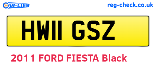HW11GSZ are the vehicle registration plates.