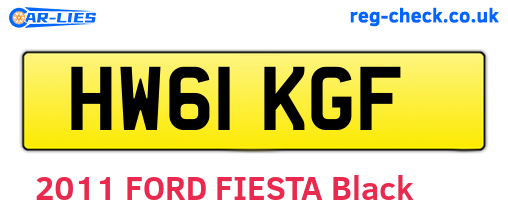 HW61KGF are the vehicle registration plates.