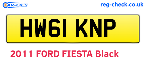 HW61KNP are the vehicle registration plates.