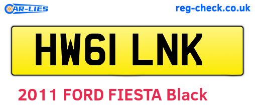 HW61LNK are the vehicle registration plates.