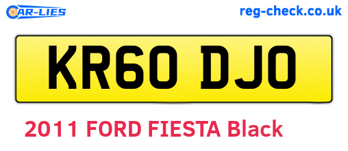 KR60DJO are the vehicle registration plates.