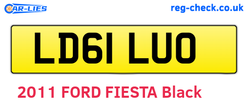 LD61LUO are the vehicle registration plates.