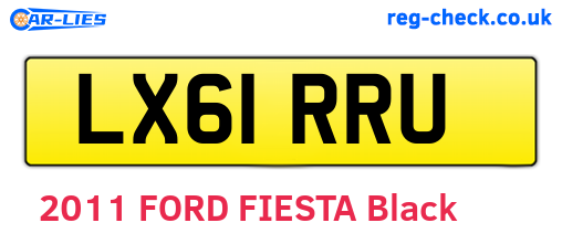 LX61RRU are the vehicle registration plates.