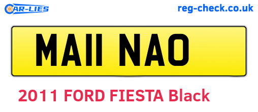 MA11NAO are the vehicle registration plates.