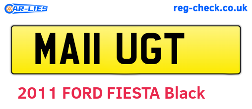 MA11UGT are the vehicle registration plates.