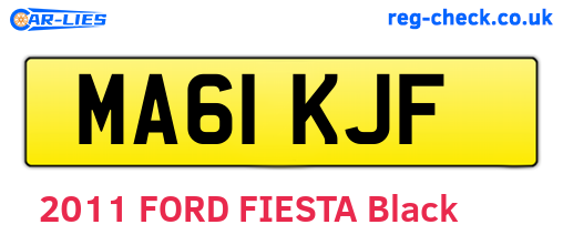 MA61KJF are the vehicle registration plates.