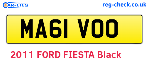 MA61VOO are the vehicle registration plates.