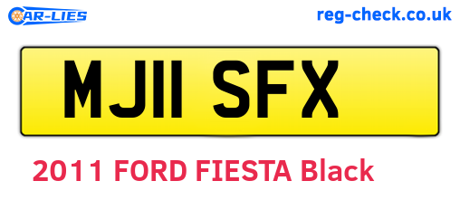 MJ11SFX are the vehicle registration plates.
