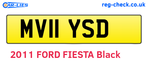 MV11YSD are the vehicle registration plates.