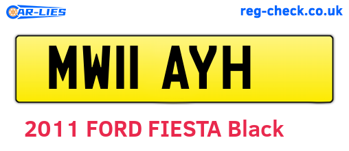 MW11AYH are the vehicle registration plates.