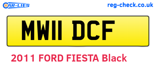 MW11DCF are the vehicle registration plates.