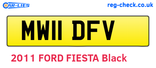 MW11DFV are the vehicle registration plates.