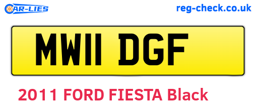 MW11DGF are the vehicle registration plates.